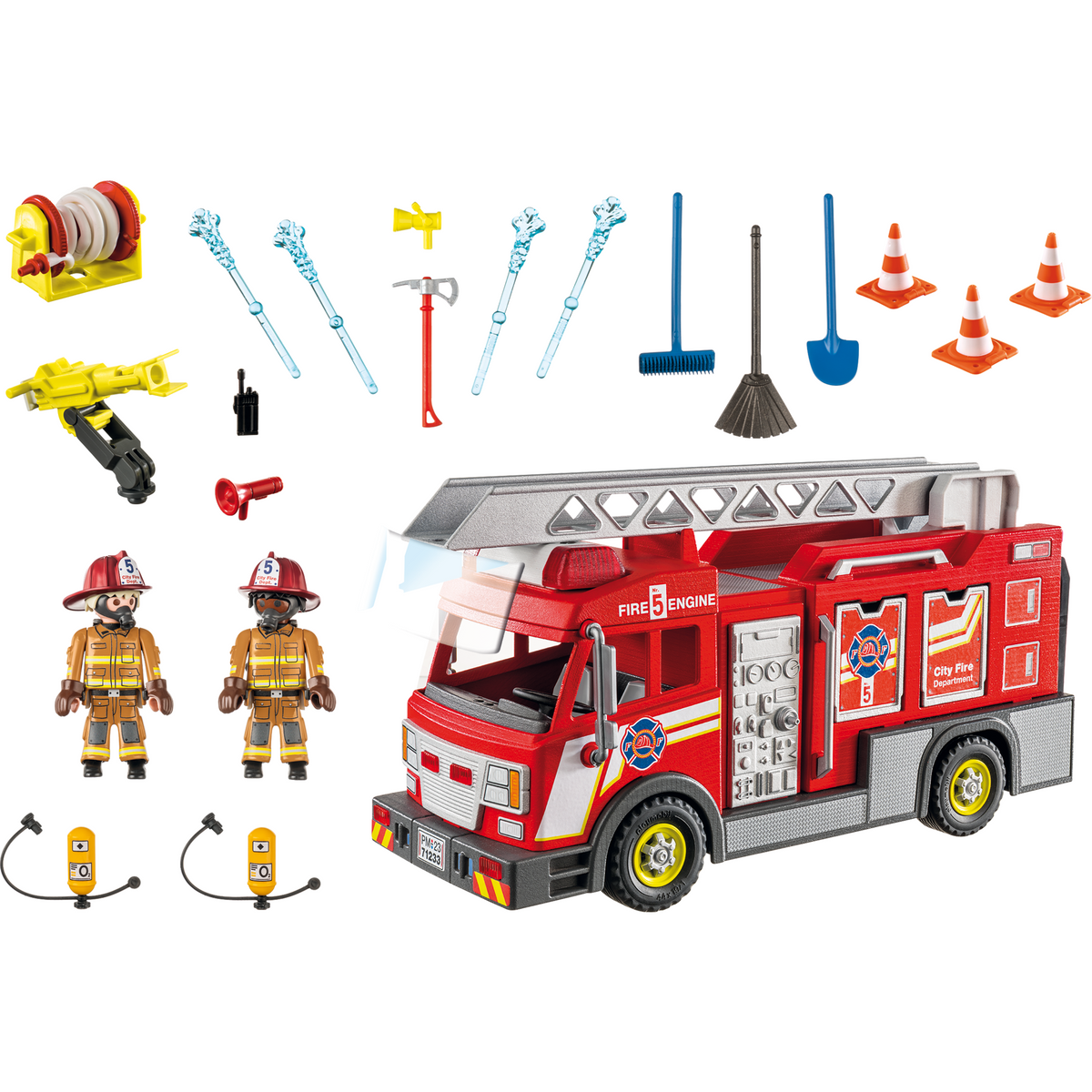 Playmobil Rescue Vehicles: Fire Engine with Tower Ladder - A2Z Science &  Learning Toy Store