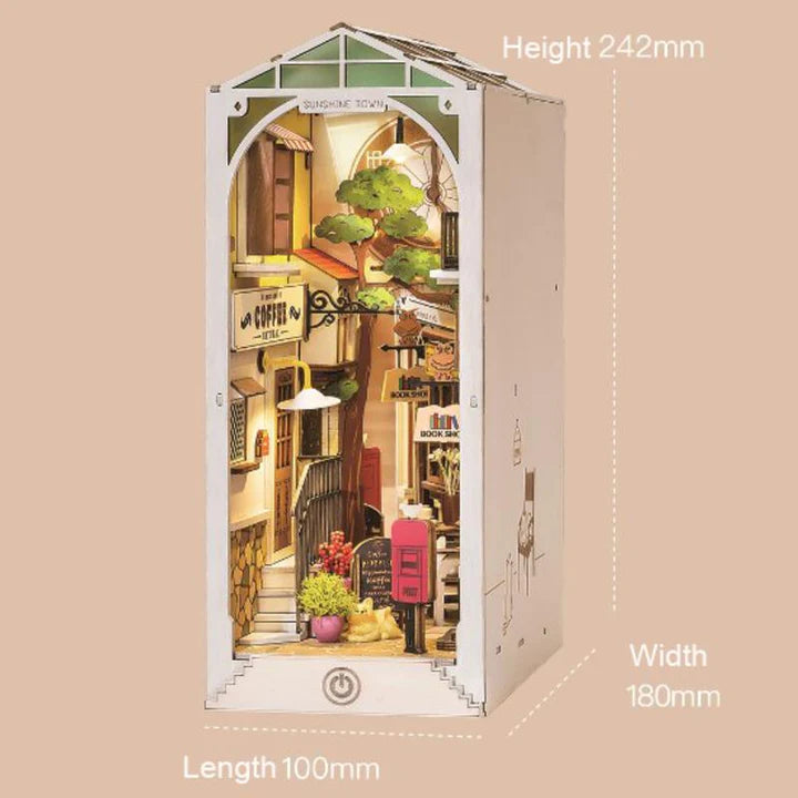 Robotime Rolife - Maison de poupée en bois Sunshine Town DIY - Coin lecture avec lumière LED pour décoration d'étagère - TGB02 26 Robotime Rolife - Maison de poupée en bois Sunshine Town DIY - Coin lecture avec lumière LED pour décoration d'étagère - TGB02 26